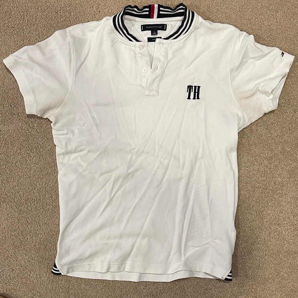 Tommy Hilfiger White Polo with Black Trim